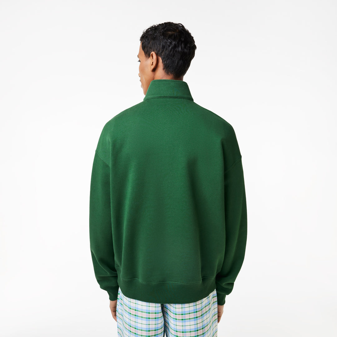 Men’S Lacoste Zip Neck Loose Fit Organic Cotton Sweatshirt - Sh5595