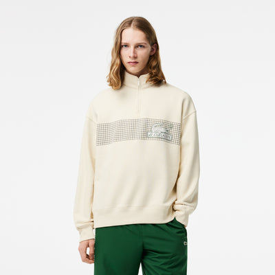 Men’S Lacoste Zip Neck Loose Fit Organic Cotton Sweatshirt - Sh5595