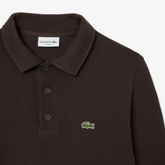 Ribbed Cotton Polo Collar Sweatshirt - SH5781