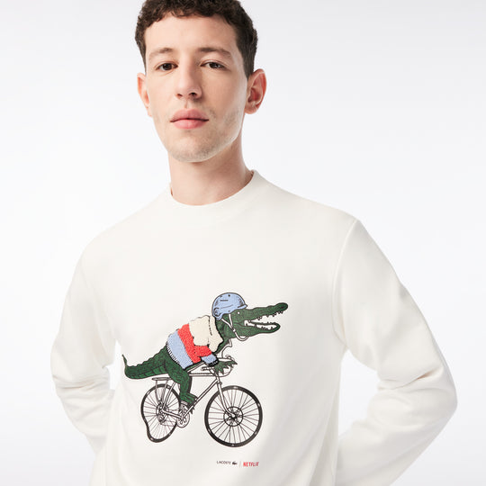 Men's Lacoste X Netflix Organic Cotton Print Sweatshirt - Sh8202