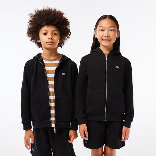 Kids' Lacoste Kangaroo Pocket Hooded Zippered Sweatshirt - SJ9723