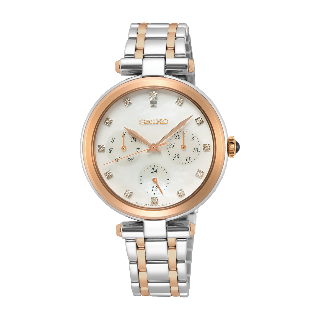 SEIKO CAPRICE MOP DIAL SILVER & ROSE GOLD STEEL 32.5MM - SKY658P1