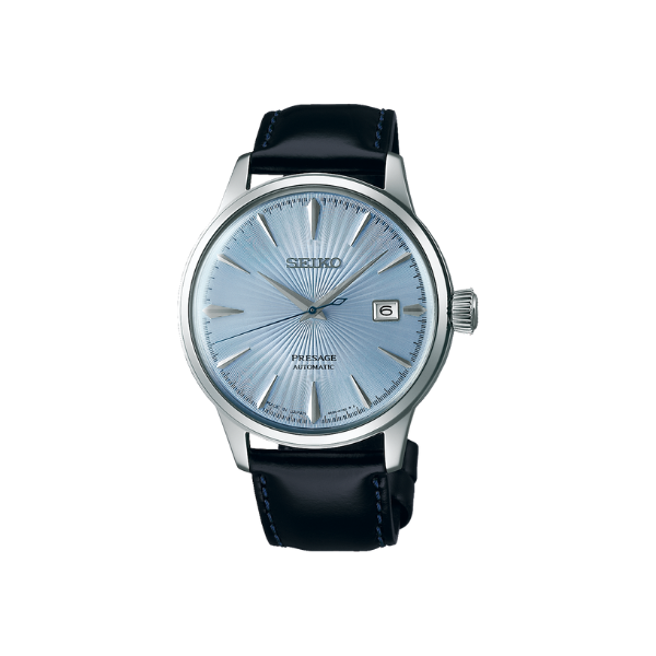 PRESAGE COCKTAIL TIME LIGHT BLUE DIAL BLK LEATHER 40.5MM - SRPB43J1 - MYHOLDAL LEBANON
