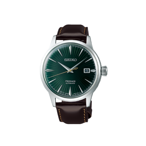 PRESAGE COCKTAIL GREEN DIAL BROWN LEATHER 40.5MM - SRPD37J1 - MYHOLDAL LEBANON
