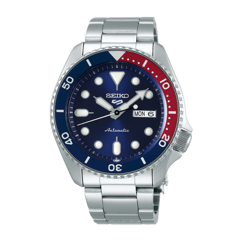 SEIKO 5 BLUE DIAL PEPSI BEZEL SILVER STEEL 42.5MM - SRPD53k1Q - MYHOLDAL LEBANON