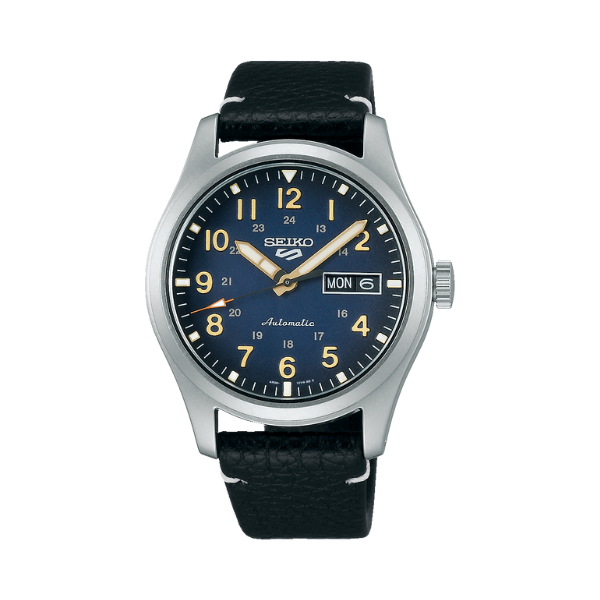 SEIKO 5 BLUE DIAL WITH ARABIC NUMBERS BLK STRAP 39.4MM - SRPG39K1Q