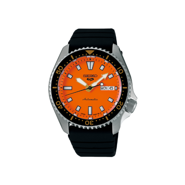 SEIKO 5 SKX ORANGE DIAL BLACK STRAP 42.5MM - SRPL89K1