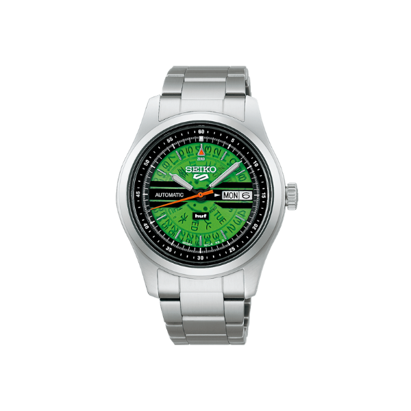 SEIKO 5 HUF L.E GREEN DIAL SILVER STEEL 39.4MM -SRPM09K1J