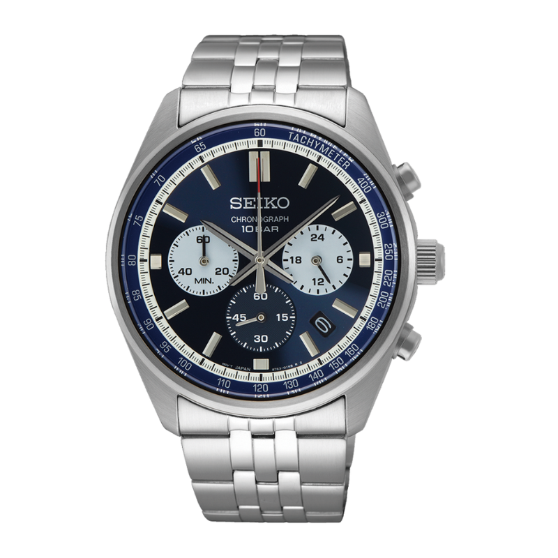 SPORTS CHRONO BLUE DIAL SILVER STEEL 41.5MM- SSB427P1