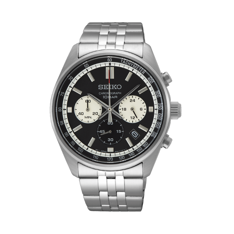 SPORTS CHRONO BLK DIAL SILVER STEEL 41.5MM- SSB429P1 - MYHOLDAL LEBANON