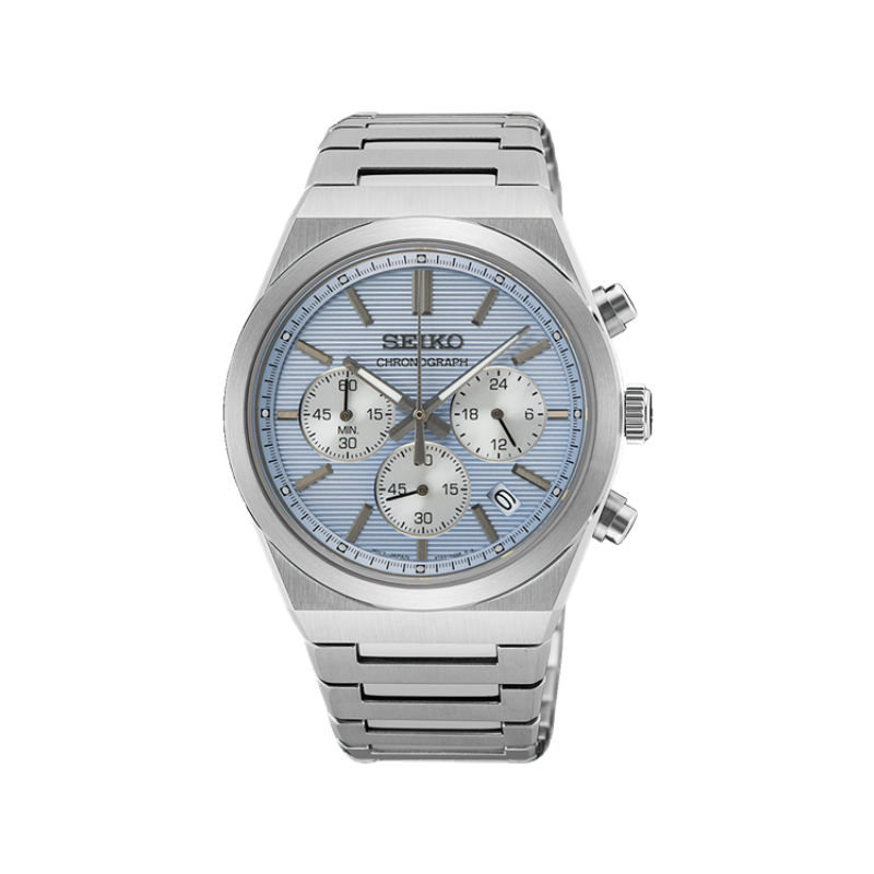 CHRONO L.BLUE DIAL SILVER STEEL 40MM- SSB459P1