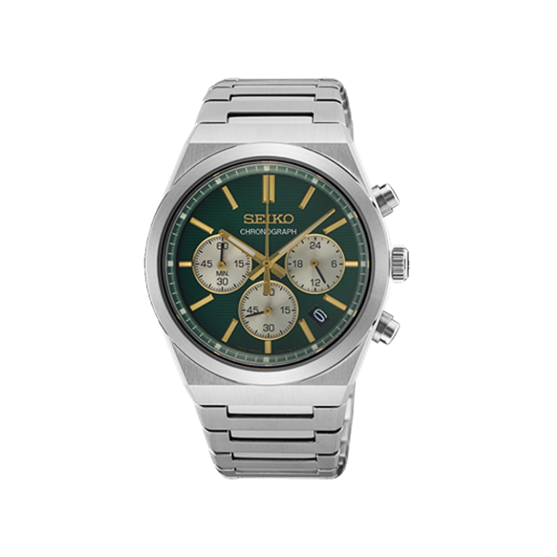 CHRONO GREEN DIAL SILVER STEEL 40MM-SSB461P1