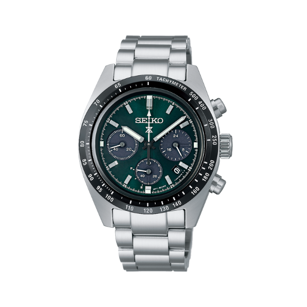 PROSPEX SPEEDTIMER GREEN DIAL SILVER STEEL 41.4MM- SSC933P1 - MYHOLDAL LEBANON