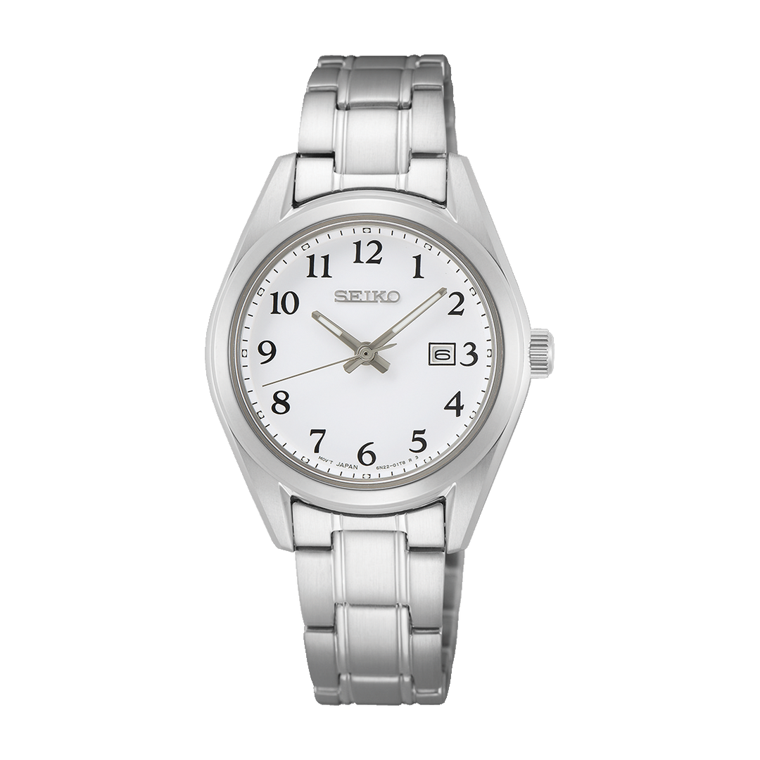 WOMEN'S WHITE DIAL SILVER STEEL 29.8MM-SUR465P1