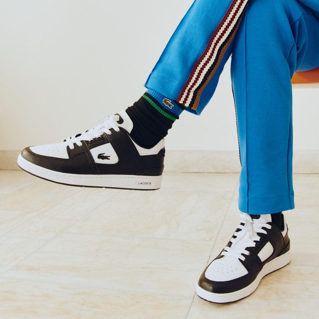 Men's Court Cage Leather Colour Contrast Trainers - 46SMA0091