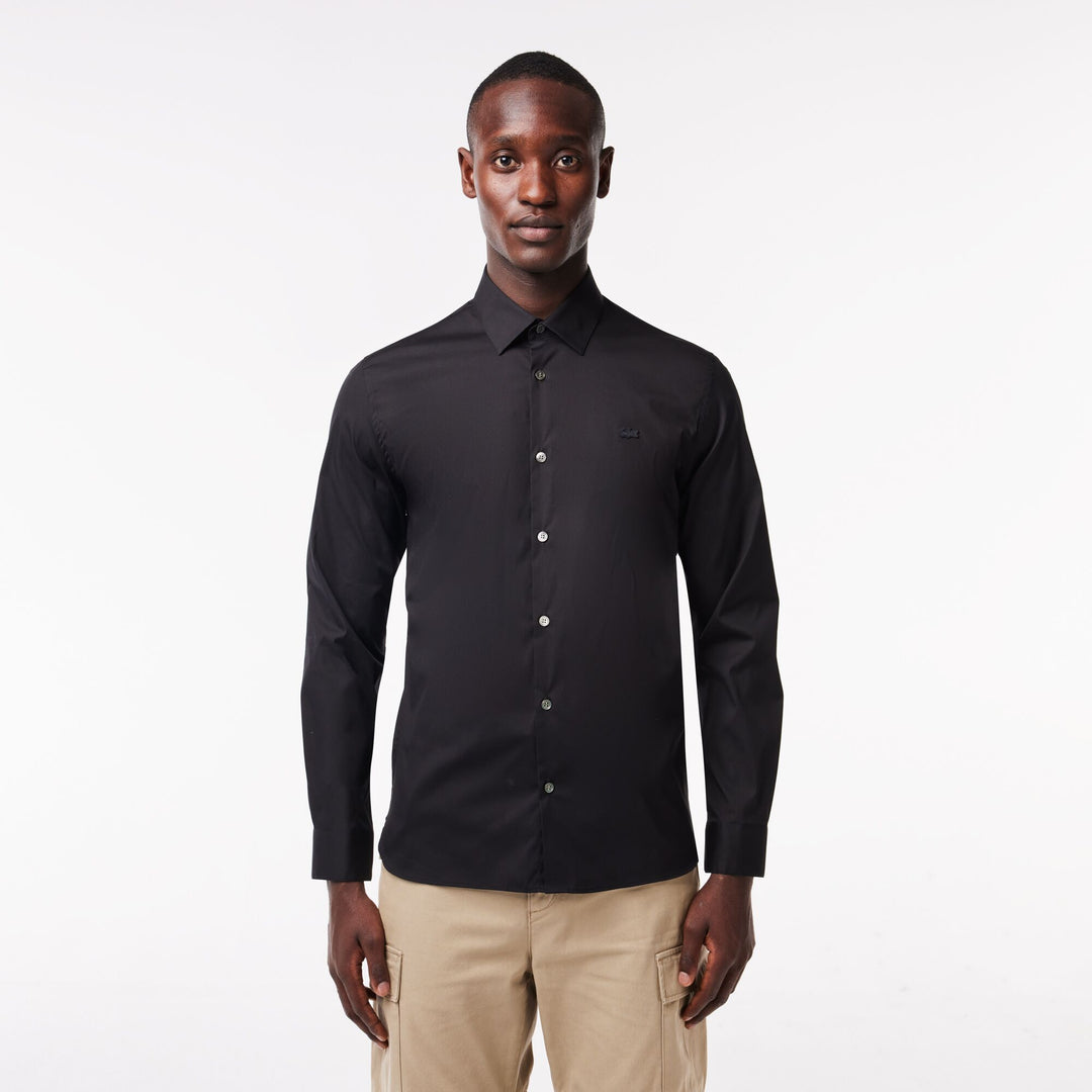 Men's Lacoste Slim Fit French Collar Cotton Poplin Shirt - CH5253