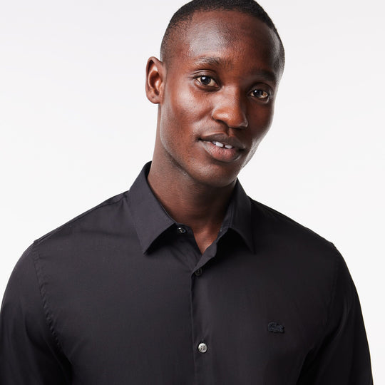 Men's Lacoste Slim Fit French Collar Cotton Poplin Shirt - CH5253