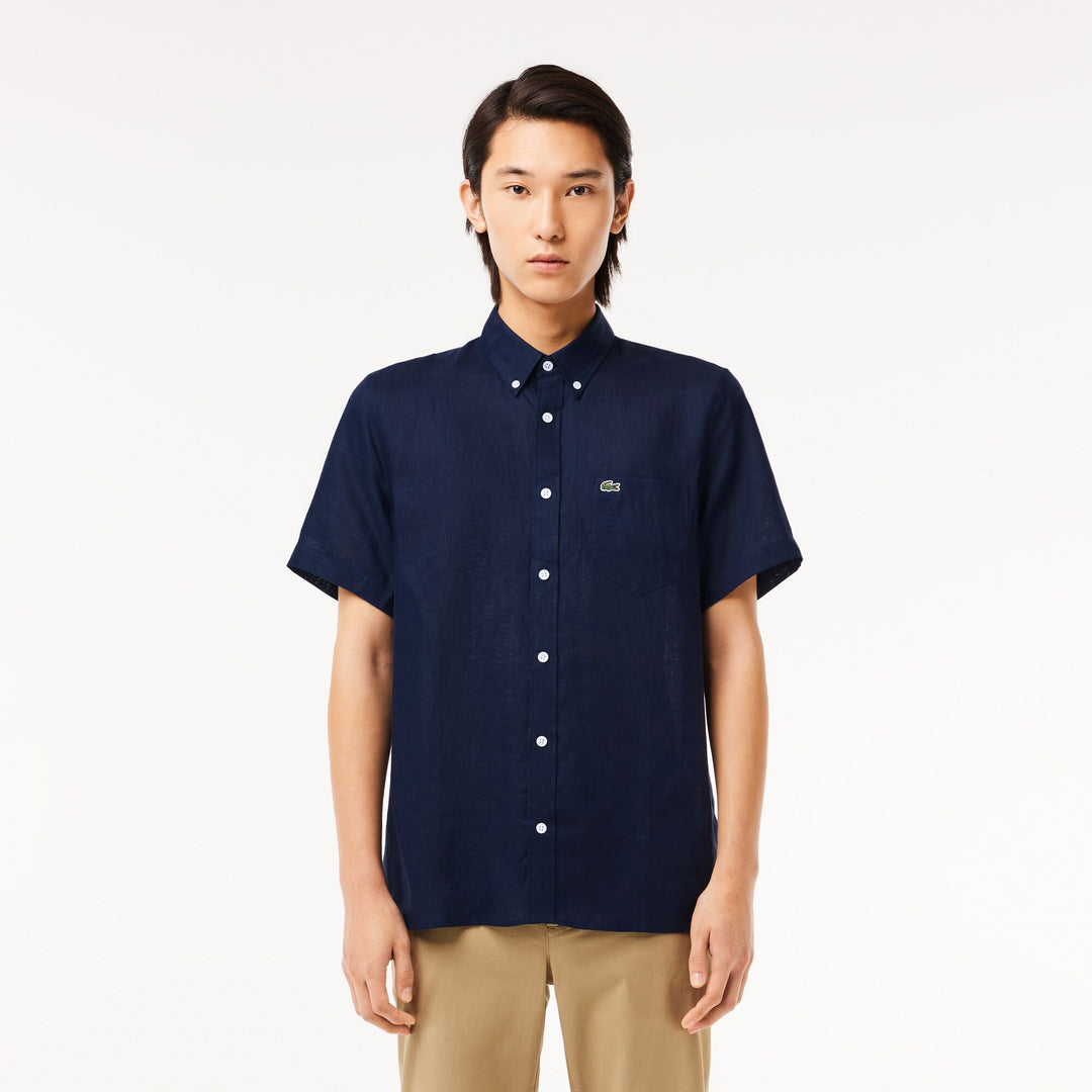 Men’s Lacoste Short Sleeve Linen Shirt - CH5699