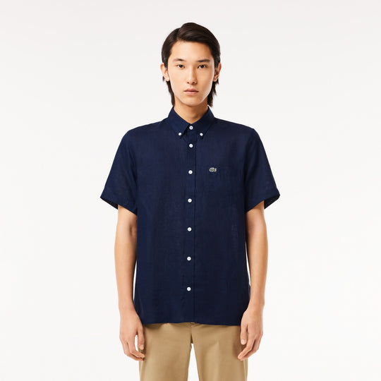 Men’s Lacoste Short Sleeve Linen Shirt - CH5699