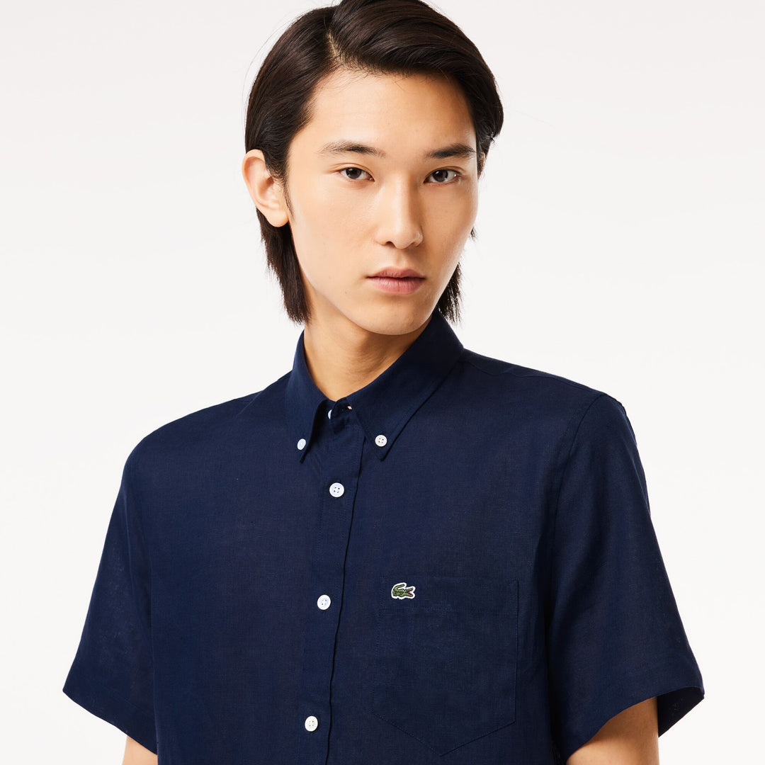 Men’s Lacoste Short Sleeve Linen Shirt - CH5699