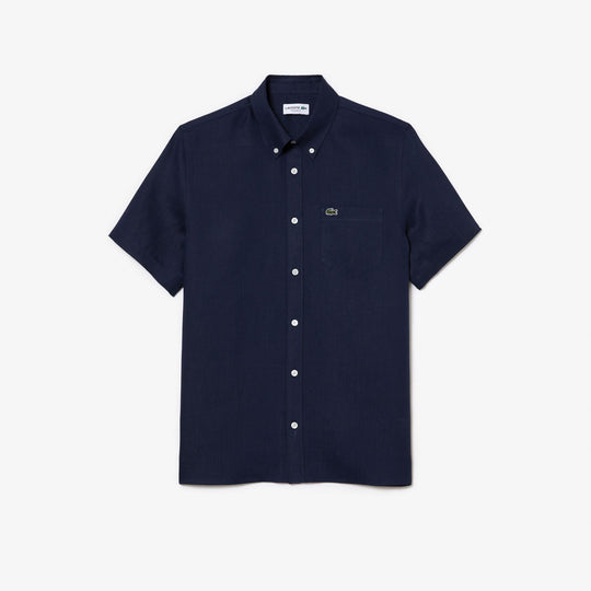 Men’s Lacoste Short Sleeve Linen Shirt - CH5699