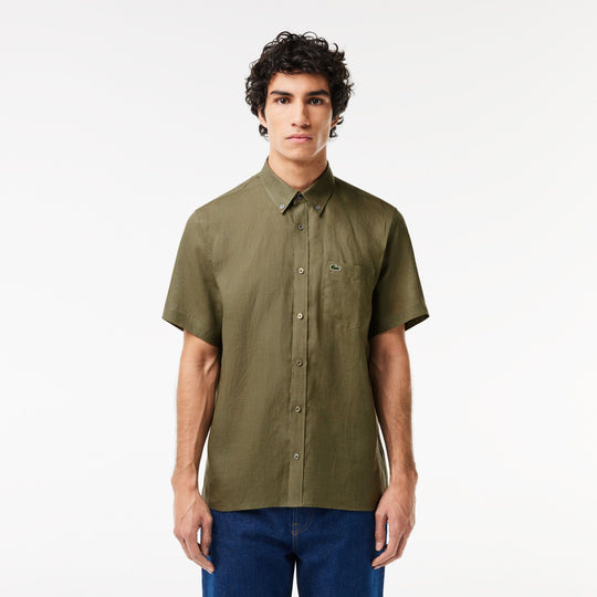 Men’s Lacoste Short Sleeve Linen Shirt - CH5699
