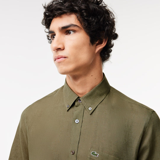 Men’s Lacoste Short Sleeve Linen Shirt - CH5699