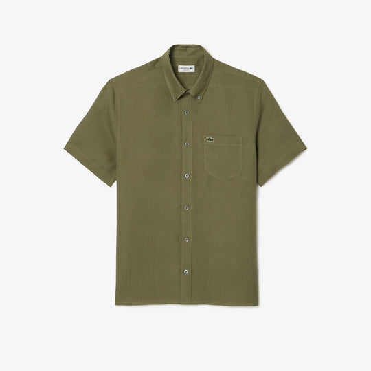 Men’s Lacoste Short Sleeve Linen Shirt - CH5699