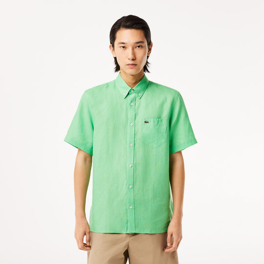 Men’s Lacoste Short Sleeve Linen Shirt - CH5699