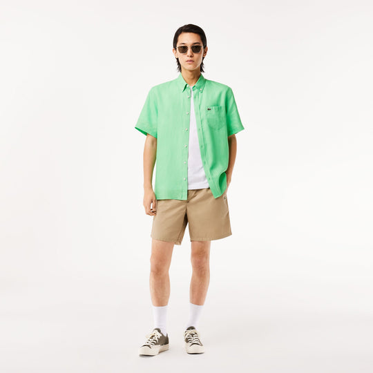 Men’s Lacoste Short Sleeve Linen Shirt - CH5699