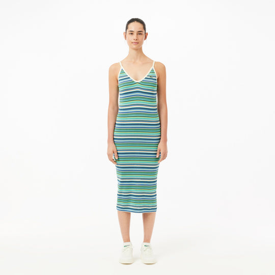 Strappy Striped Cotton Maxi Dress - EF7197