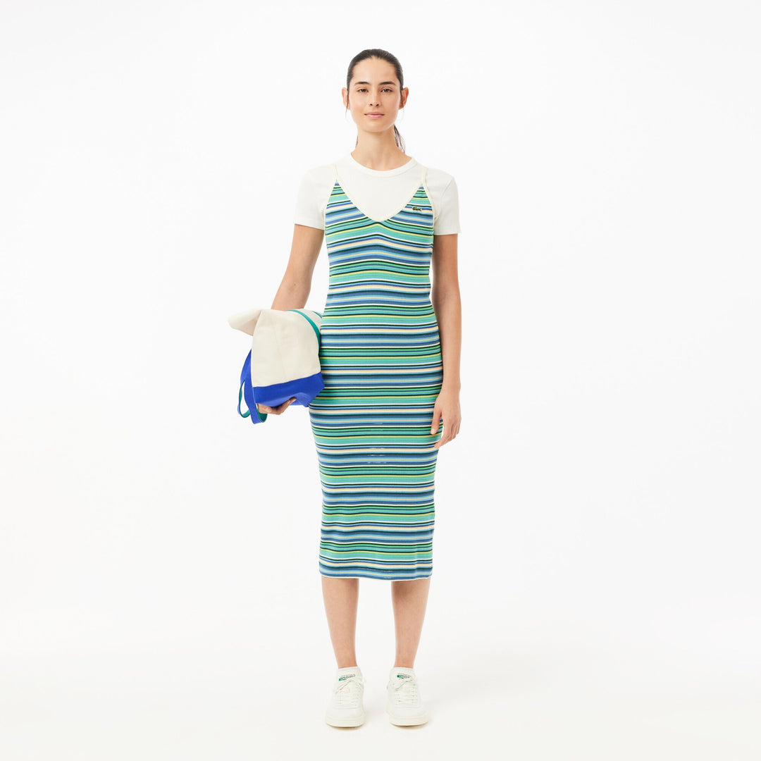 Strappy Striped Cotton Maxi Dress - EF7197