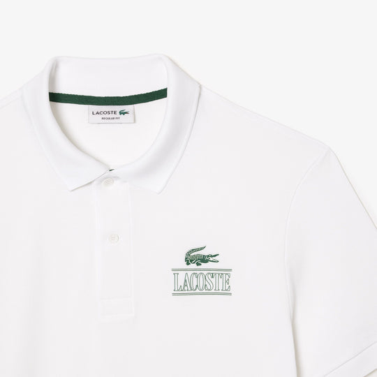 Lacoste Signature Print Stretch Pique Polo Shirt - PH1136