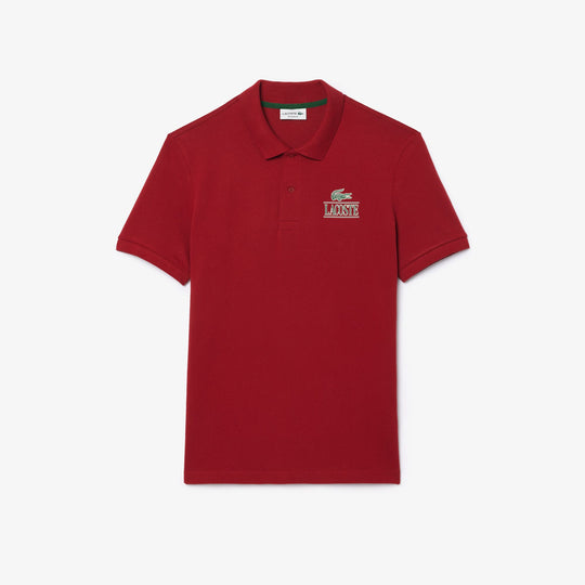 Lacoste Signature Print Stretch Pique Polo Shirt - PH1136