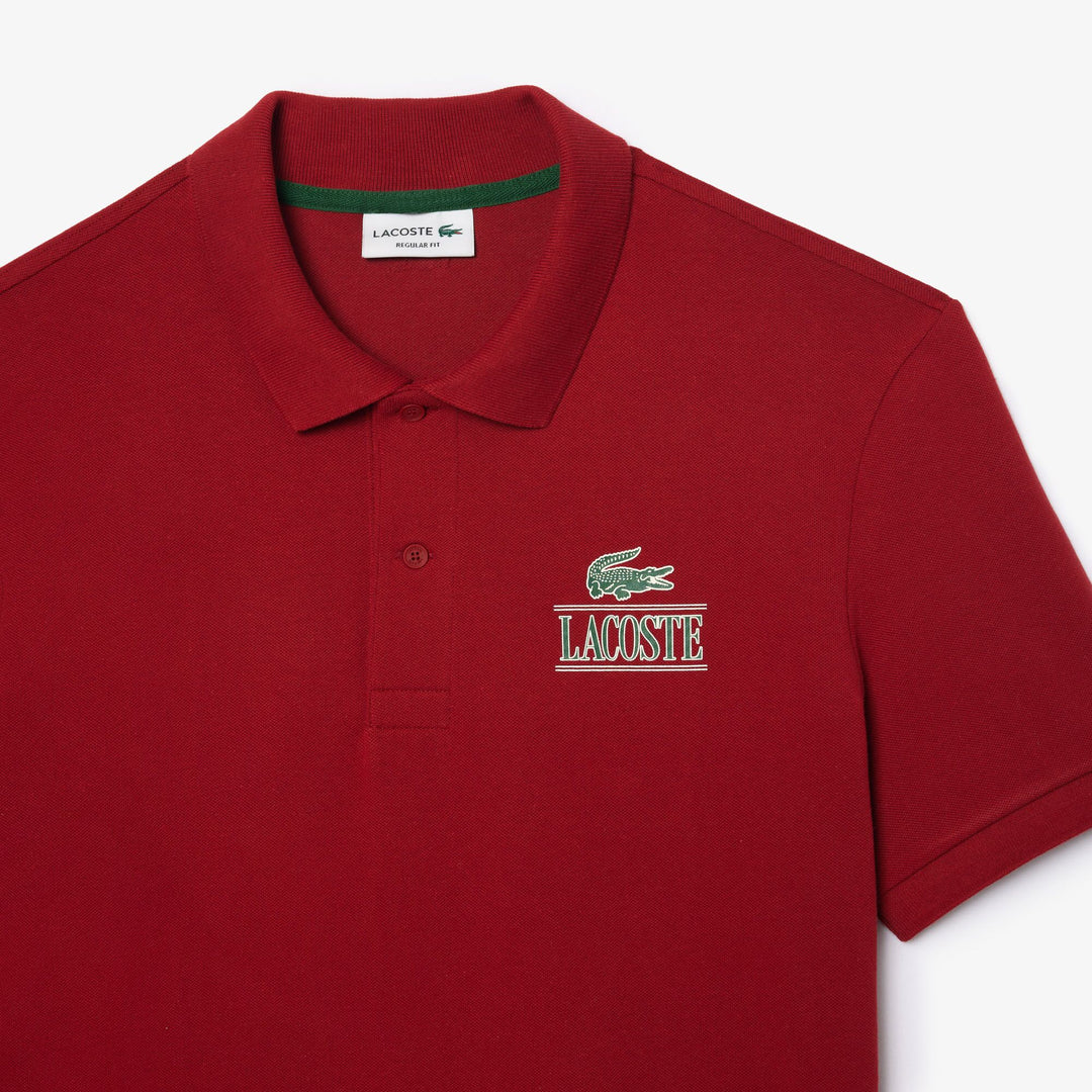 Lacoste Signature Print Stretch Pique Polo Shirt - PH1136