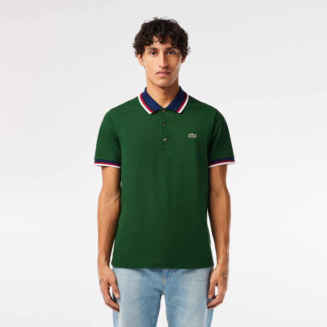Regular Fit Stretch Cotton Pique Contrast Collar Polo Shirt - PH3461