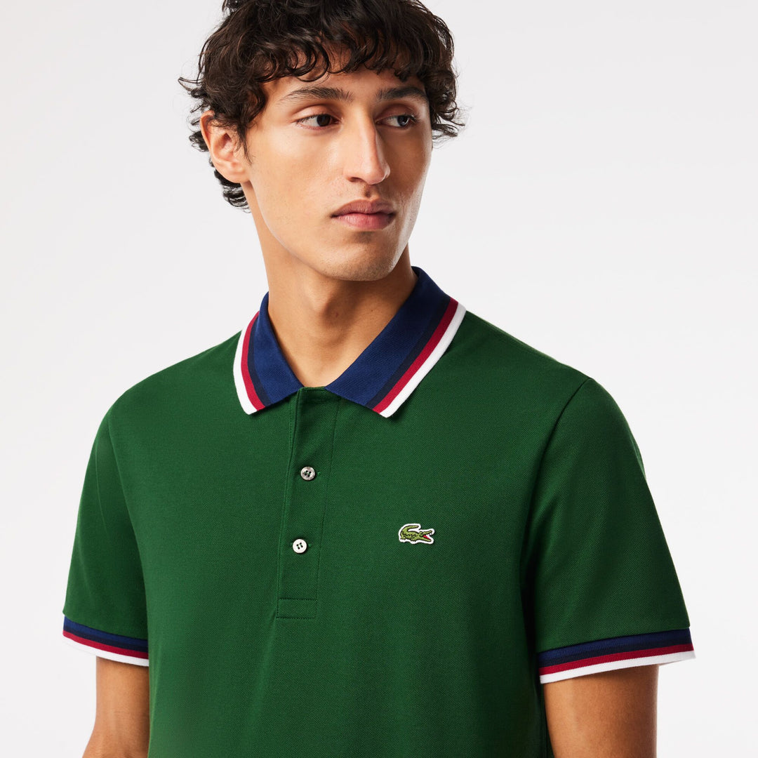 Regular Fit Stretch Cotton Pique Contrast Collar Polo Shirt - PH3461