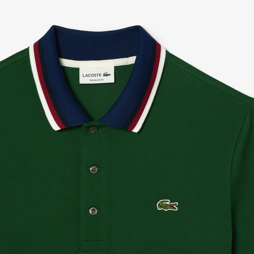 Regular Fit Stretch Cotton Pique Contrast Collar Polo Shirt - PH3461