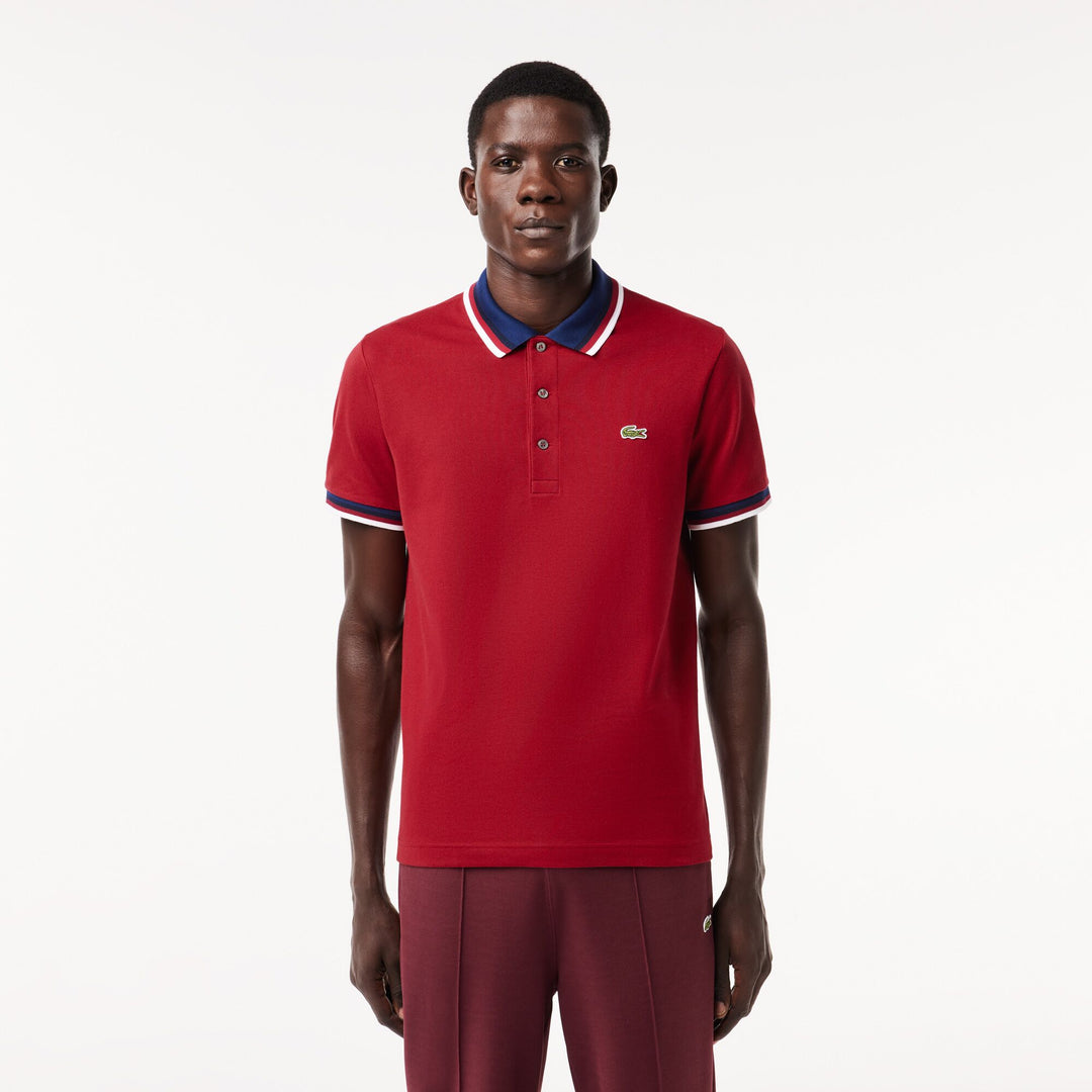 Regular Fit Stretch Cotton Pique Contrast Collar Polo Shirt - PH3461
