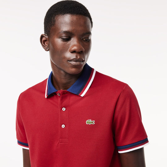 Regular Fit Stretch Cotton Pique Contrast Collar Polo Shirt - PH3461