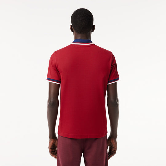 Regular Fit Stretch Cotton Pique Contrast Collar Polo Shirt - PH3461