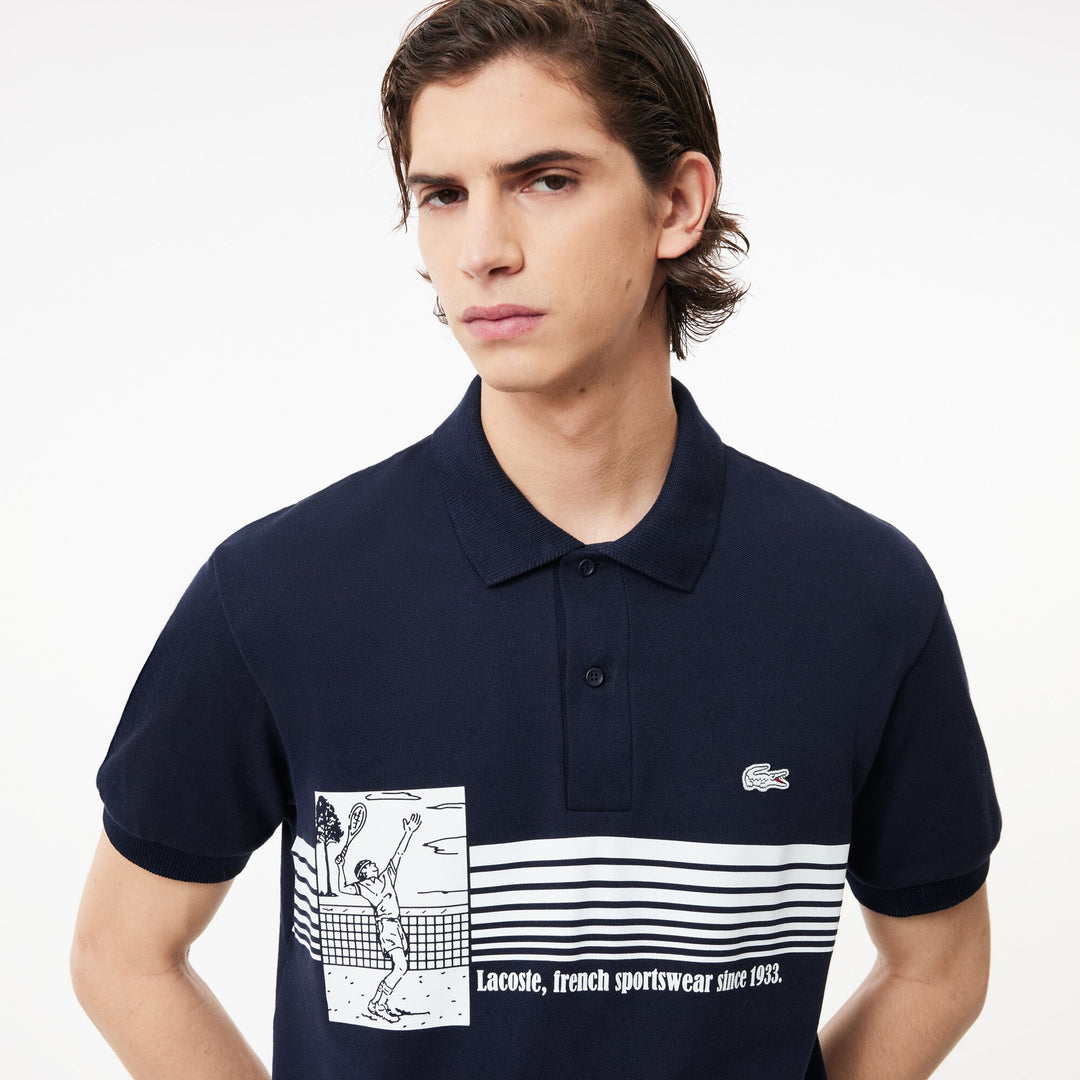 French Made Original L.12.12 Print Polo Shirt   - PH7430