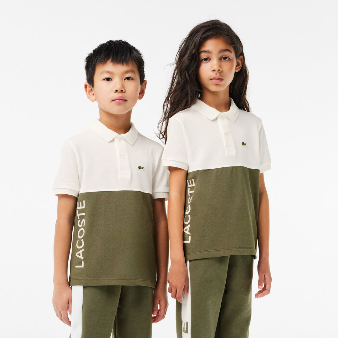 Kids’ Lacoste Organic Cotton Pique Colourblock Polo Shirt - PJ5294