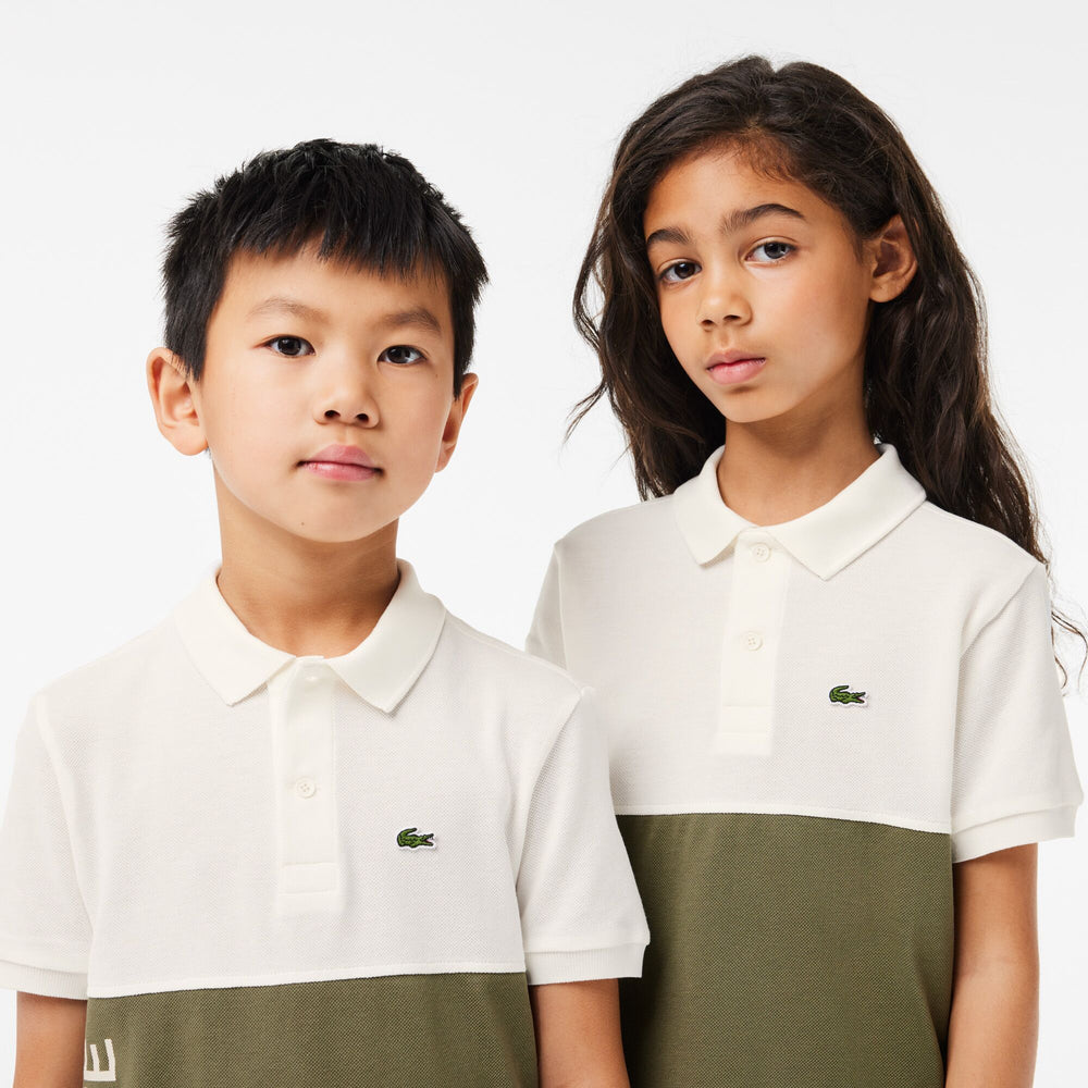 Kids’ Lacoste Organic Cotton Pique Colourblock Polo Shirt - PJ5294