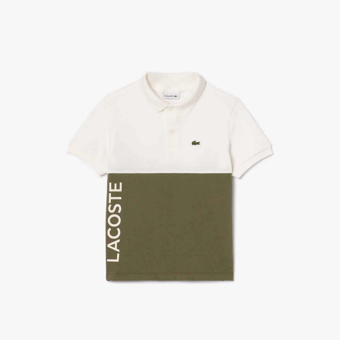 Kids’ Lacoste Organic Cotton Pique Colourblock Polo Shirt - PJ5294