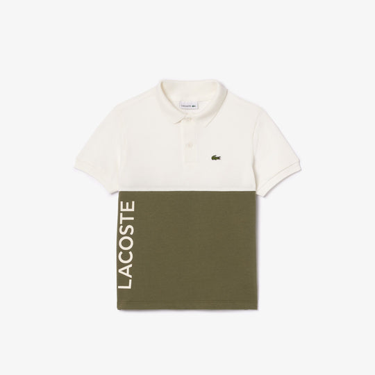 Kids’ Lacoste Organic Cotton Pique Colourblock Polo Shirt - PJ5294