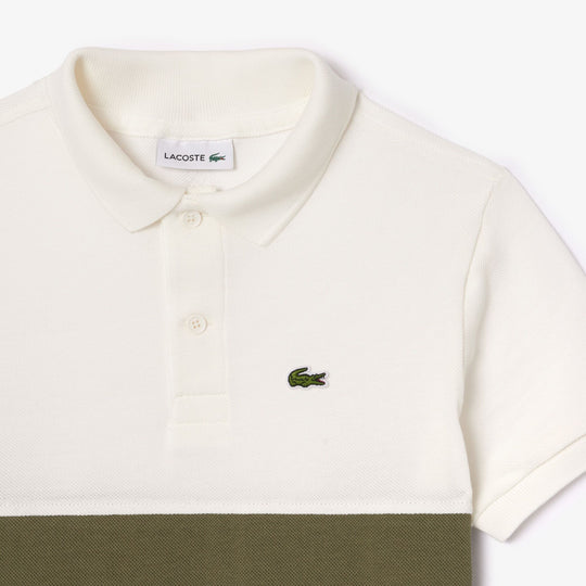 Kids’ Lacoste Organic Cotton Pique Colourblock Polo Shirt - PJ5294