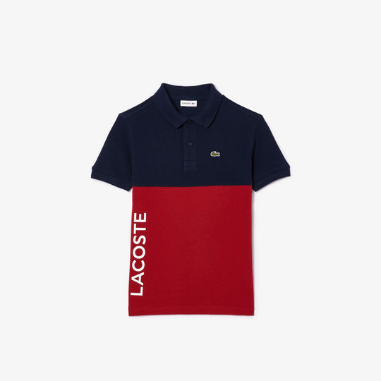 Kids’ Lacoste Organic Cotton Pique Colourblock Polo Shirt - PJ5294