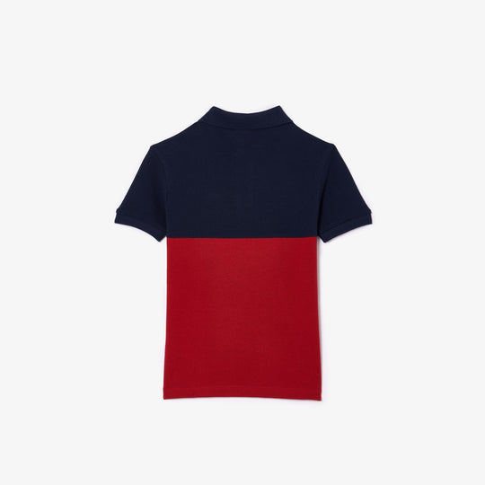 Kids’ Lacoste Organic Cotton Pique Colourblock Polo Shirt - PJ5294