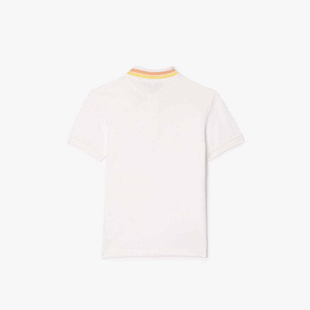 Boys' Lacoste Tricolour Collar Cotton Petit Pique Polo - PJ9702